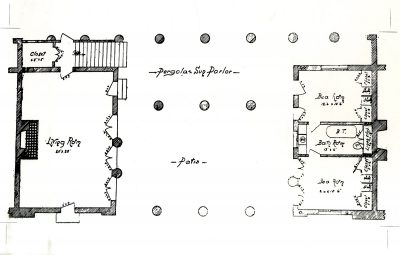 Plan of courtyard house from Austin, The Next Step (1935)

