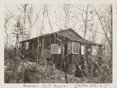 Elisabeth Coit, Duncan Coit Cabin, Croton Heights, N.Y., 1925. Elisabeth Coit Collection, Schlesinger Library, Radcliffe Institute, Harvard University
