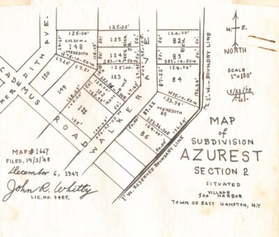Amaza Lee Meredith, map of Azurest North subdivision, Sag Harbor, Long Island, N.Y., 1947, Virginia State University, Special Collections and Archives
