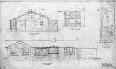 Ethel Furman, architectural drawing of the Mr. and Mrs. Junium A. Snead residence, Glen Allen, Virginia, n.d. Ethel Bailey Furman Papers, Library of Virginia
